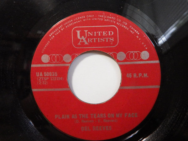 Del Reeves : Gettin' Any Feed For Your Chickens / Plain As The Tears On My Face (7", Single)