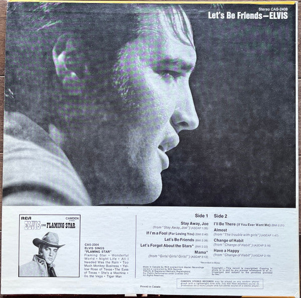 Elvis Presley : Let's Be Friends (LP, Album)