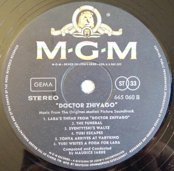 Maurice Jarre : Doctor Schiwago - The Original Soundtrack Album (LP, Album, Bla)