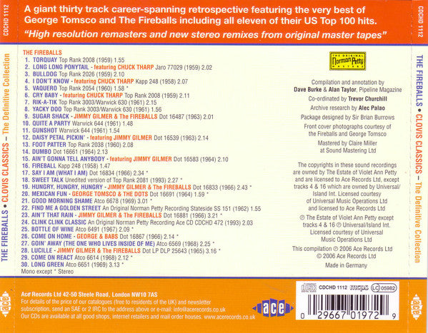 The Fireballs : Clovis Classics - The Definitive Collection (CD, Comp)