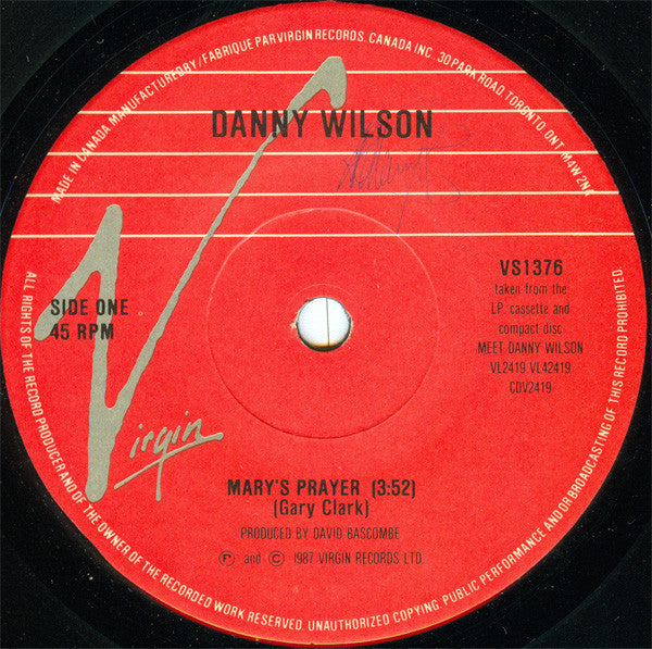 Danny Wilson (2) : Mary's Prayer (7", Single)