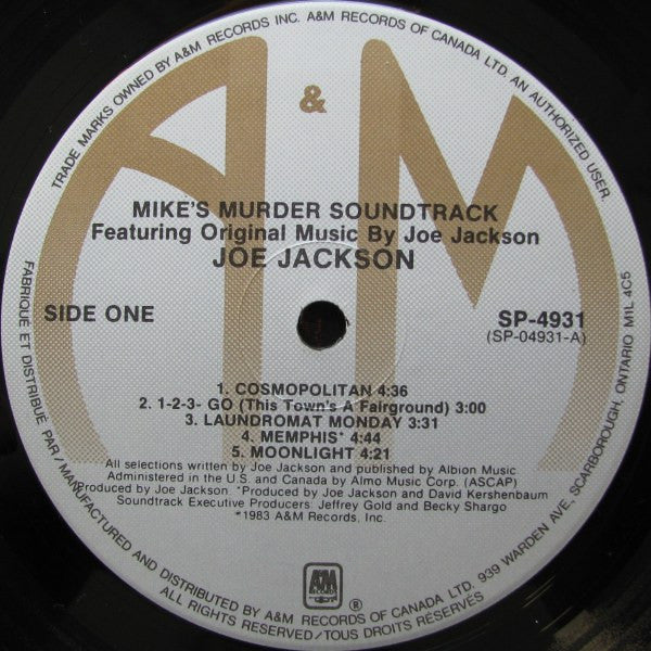 Joe Jackson : Mike's Murder - The Motion Picture Soundtrack (LP, Album)