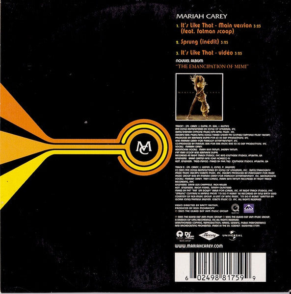 Mariah Carey : It's Like That (CD, Single, Enh, Ltd)