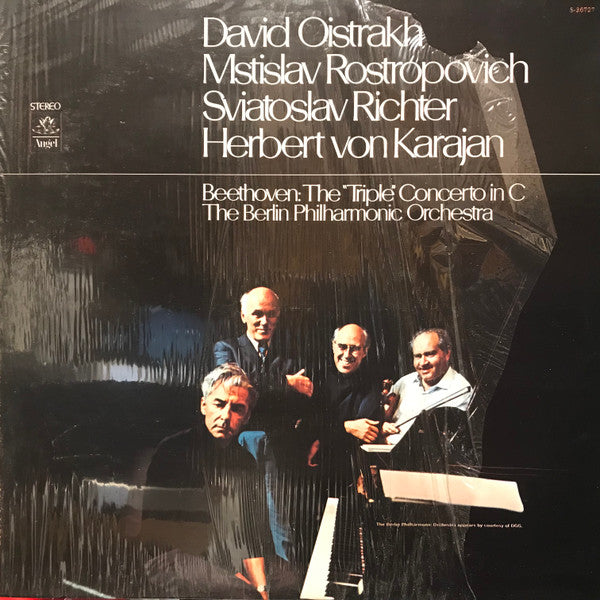Ludwig van Beethoven - Berliner Philharmoniker, David Oistrach, Mstislav Rostropovich, Sviatoslav Richter, Herbert von Karajan : The "Triple" Concerto In C (LP)