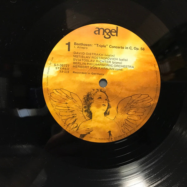 Ludwig van Beethoven - Berliner Philharmoniker, David Oistrach, Mstislav Rostropovich, Sviatoslav Richter, Herbert von Karajan : The "Triple" Concerto In C (LP)