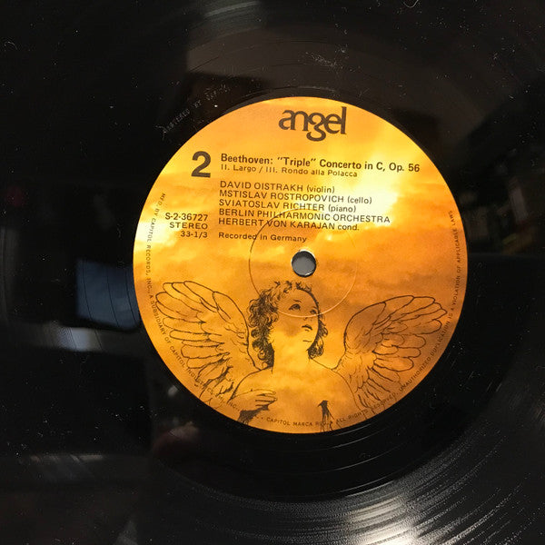 Ludwig van Beethoven - Berliner Philharmoniker, David Oistrach, Mstislav Rostropovich, Sviatoslav Richter, Herbert von Karajan : The "Triple" Concerto In C (LP)