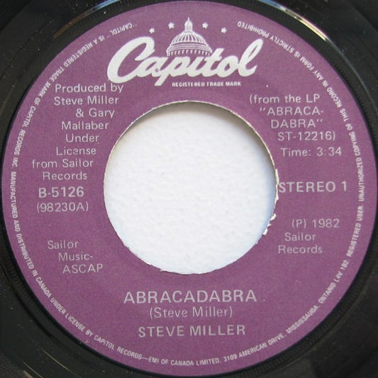 Steve Miller Band : Abracadabra (7", Single)