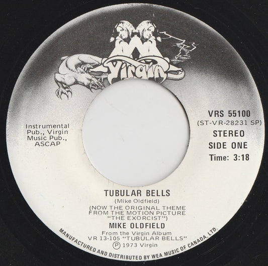Mike Oldfield : Tubular Bells (Now The Original Theme From "The Exorcist") (7", Single)