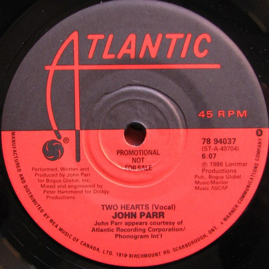 John Parr : Two Hearts (7", Promo)