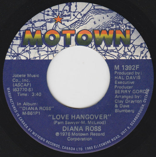 Diana Ross : Love Hangover (7", Single)