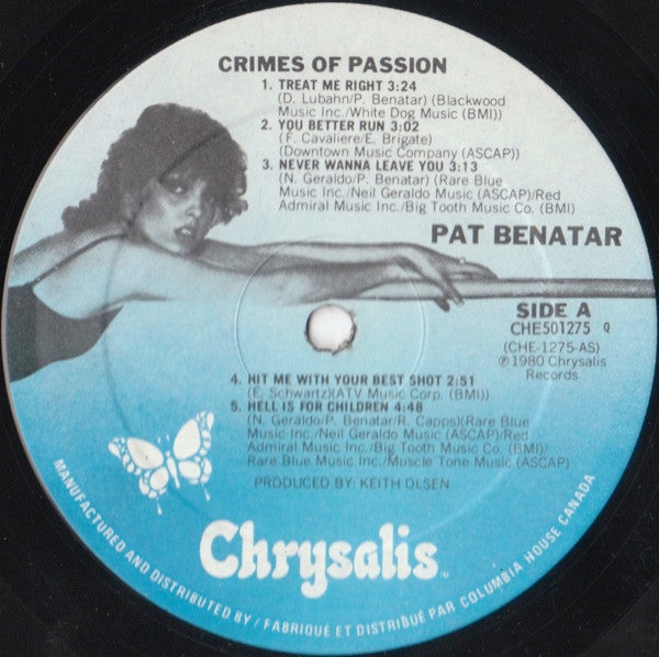 Pat Benatar : Crimes Of Passion (LP, Album, Club)