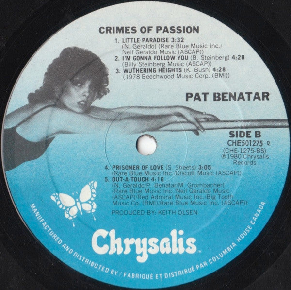 Pat Benatar : Crimes Of Passion (LP, Album, Club)