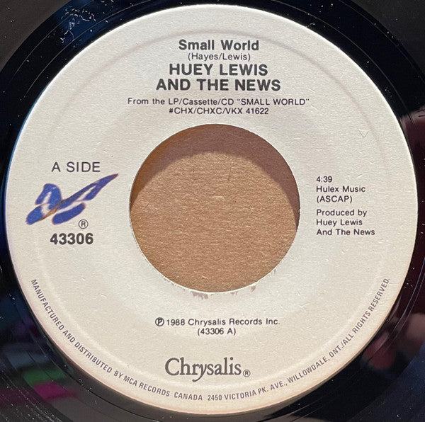 Huey Lewis & The News : Small World (7", Single)