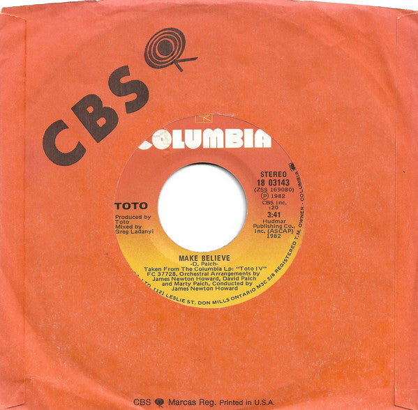 Toto : Make Believe (7")