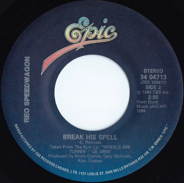 REO Speedwagon : Can't Fight This Feeling (7", Single)