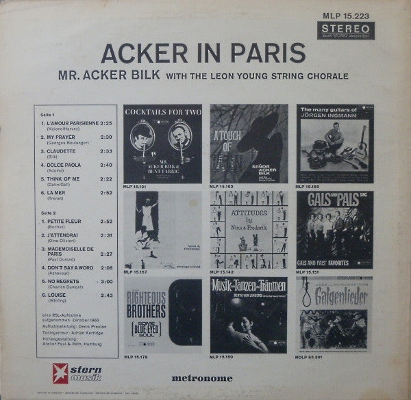 Mr. Acker Bilk* With The Leon Young String Chorale : Acker In Paris (LP, Album)