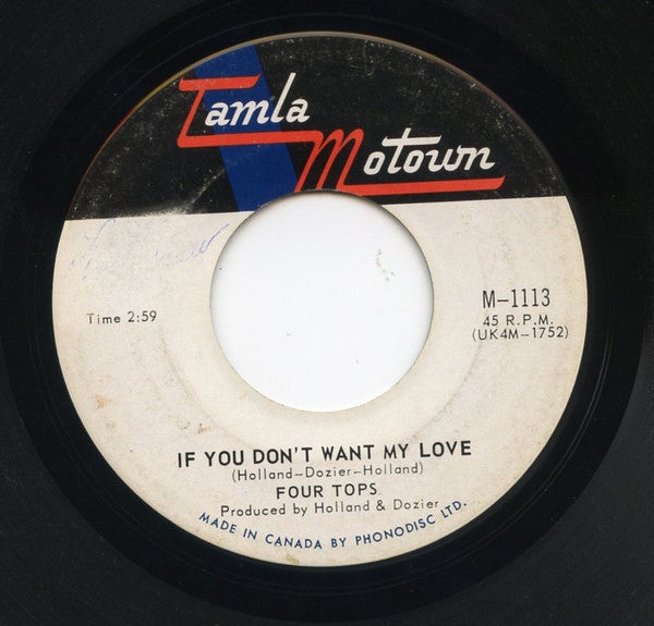 Four Tops : You Keep Running Away / If You Don't Want My Love (7")