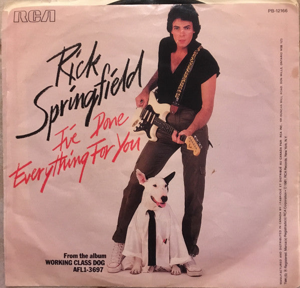 Rick Springfield : I've Done Everything For You (7", Single)