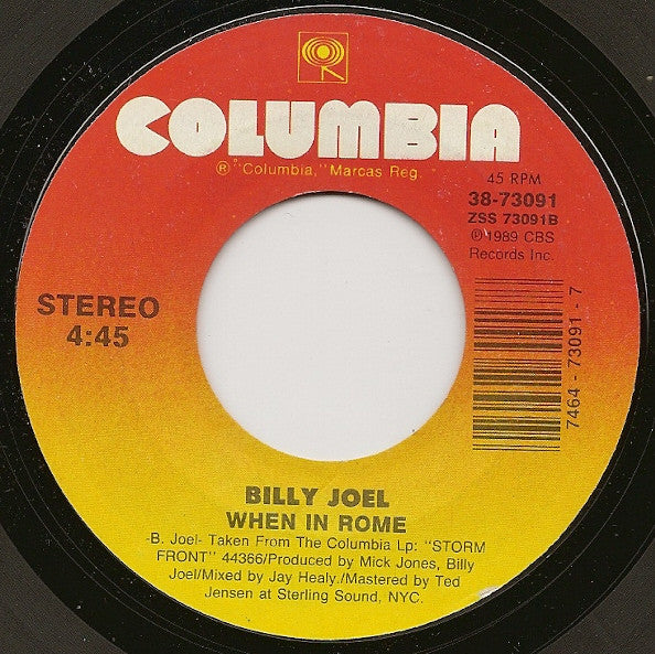 Billy Joel : I Go To Extremes (7", Single, Styrene, Car)