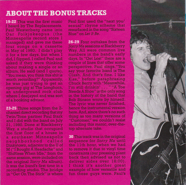 The Replacements : Sorry Ma, Forgot To Take Out The Trash (CD, Album, Dlx, RE, RM)