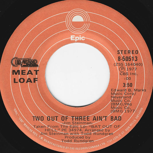 Meat Loaf : Two Out Of Three Ain't Bad (7", Single)