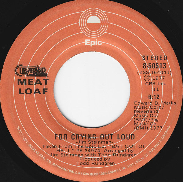 Meat Loaf : Two Out Of Three Ain't Bad (7", Single)