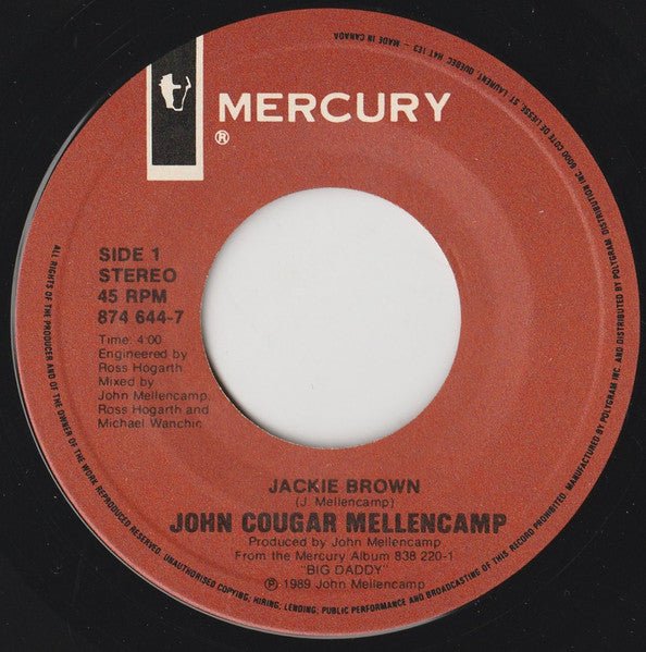 John Cougar Mellencamp : Jackie Brown (7", Single)