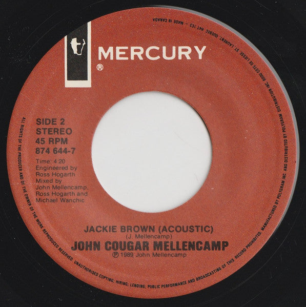 John Cougar Mellencamp : Jackie Brown (7", Single)