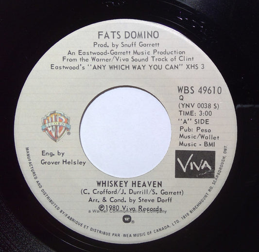 Fats Domino / The Texas Opera Company : Whiskey Heaven / Beers To You (7")
