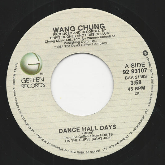 Wang Chung : Dance Hall Days (7")