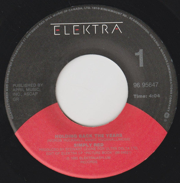 Simply Red : Holding Back The Years (7", Single)