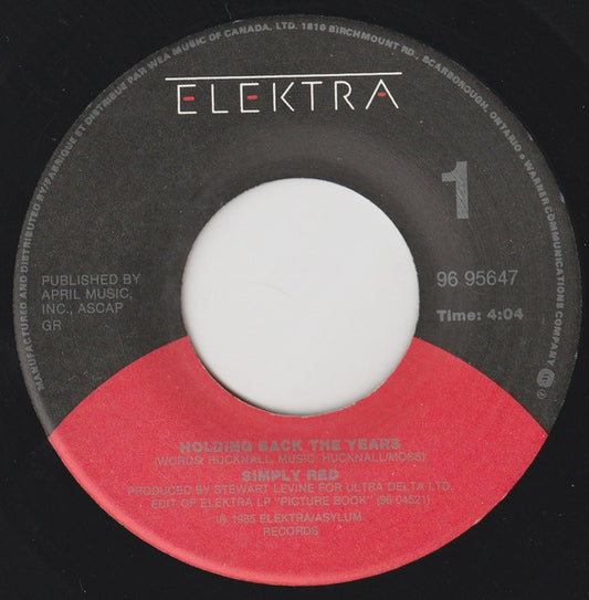 Simply Red : Holding Back The Years (7", Single)