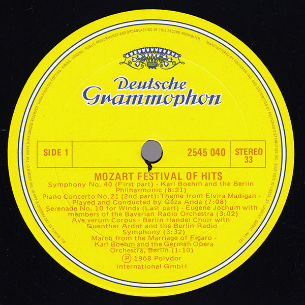 Wolfgang Amadeus Mozart : Festival Of Hits (LP, Comp)