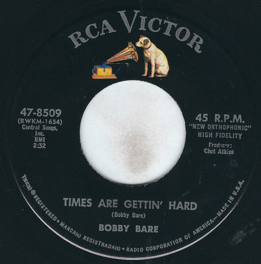 Bobby Bare : Times Are Gettin' Hard / One Day At A Time (7", Single, Hol)