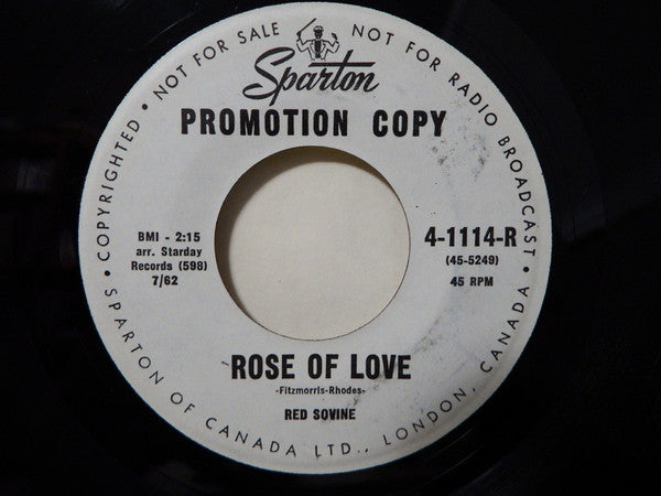 Red Sovine : Rose Of Love (7", Single, Promo)