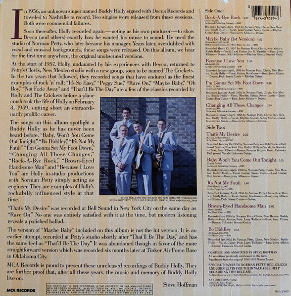 Buddy Holly : For The First Time Anywhere (LP, Album)
