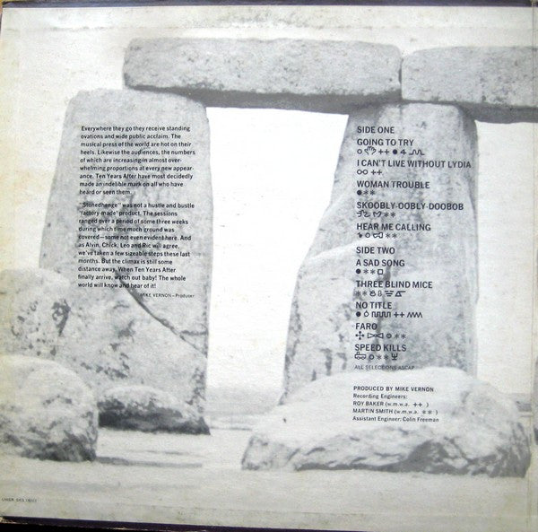 Ten Years After : Stonedhenge (LP, Album, Mon)