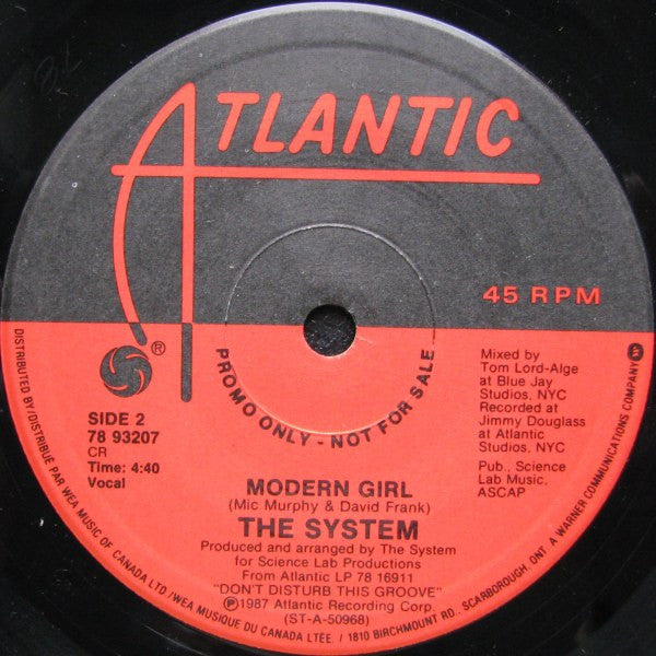 The System : Don't Disturb This Groove (7", Single, Promo)