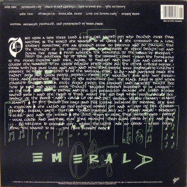 Teena Marie : Emerald City (LP, Album)