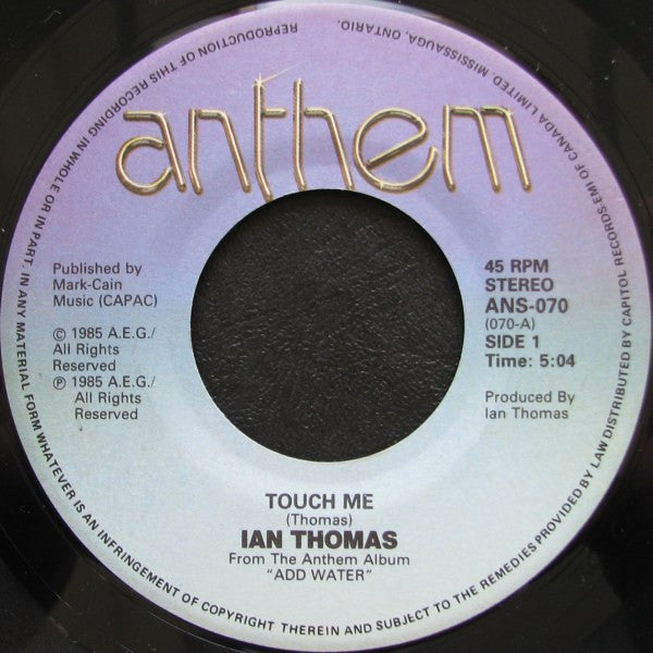 Ian Thomas (2) : Touch Me / Same Colour Eyes (7", Single)