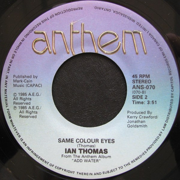 Ian Thomas (2) : Touch Me / Same Colour Eyes (7", Single)