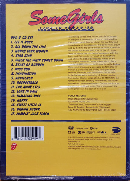 The Rolling Stones : Some Girls (Live In Texas '78) (DVD-V, Multichannel, NTSC + CD, Album)