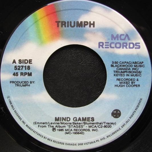 Triumph (2) : Mind Games (7", Single)
