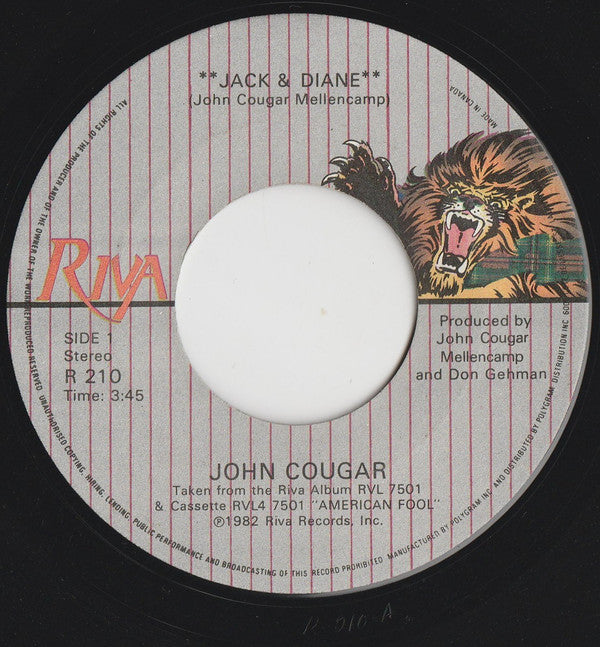 John Cougar* : Jack & Diane (7", Single)