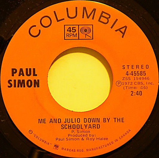 Paul Simon : Me And Julio Down By The Schoolyard (7")