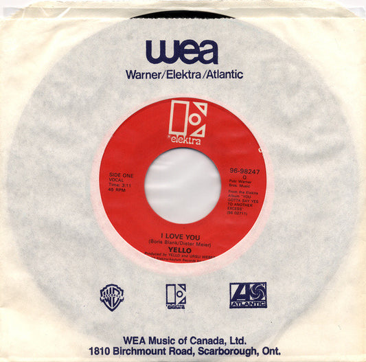 Yello : I Love You (7", Single)