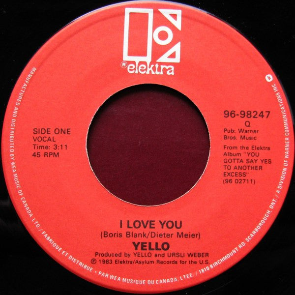 Yello : I Love You (7", Single)