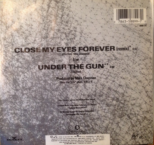 Lita Ford Duet With  Ozzy Osbourne : Close My Eyes Forever (Remix) (7", Single)