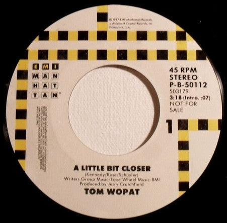 Tom Wopat : A Little Bit Closer (7", Promo)
