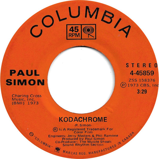 Paul Simon : Kodachrome (7", Single)